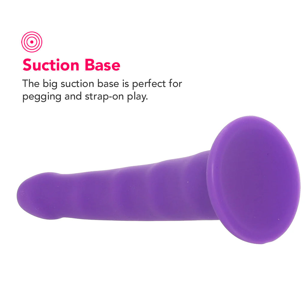PinkCherry Premium 6.5 Inch Purple Silicone Wavy Dildo Dildo Sex Toys > G-Spot Dildos