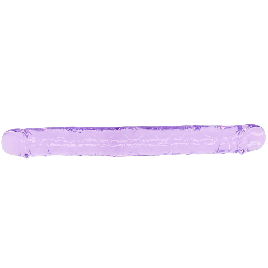 RealRock Crystal Clear Jelly 13 Inch Double Dildo in Purple Dildo Sex Toys > Double Ended Dildos