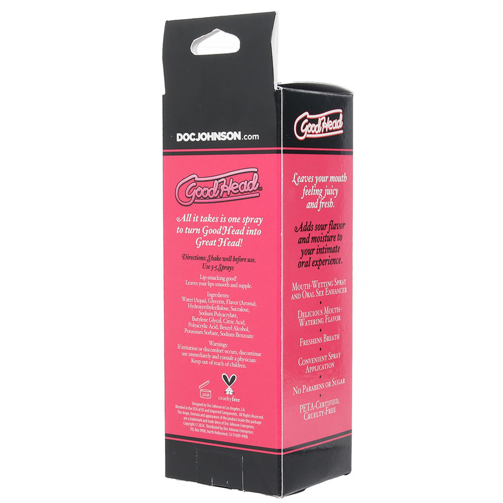 GoodHead Juicy Head Mouth Spray 2oz/59ml in Sour Strawberry Lubes and Lotions > Flavored Sex Lubes
