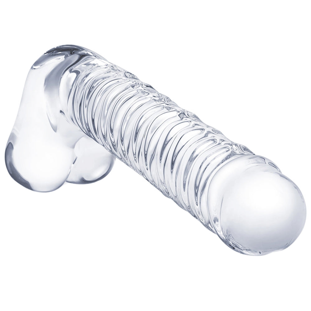 gläs 8 Inch Realistic Ribbed G-Spot Dildo Dildo Sex Toys > G-Spot Dildos