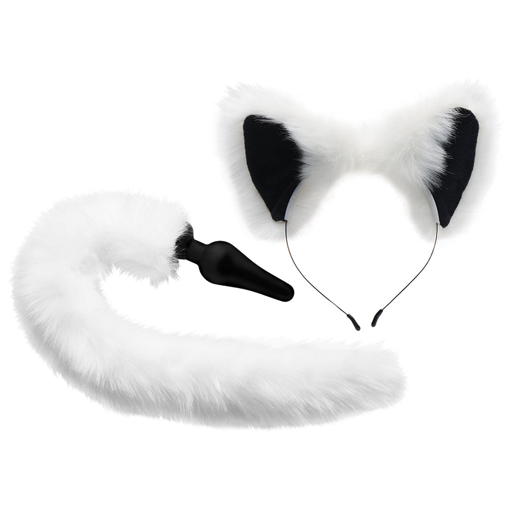 Tailz White Fox Tail Anal Plug & Ears Set Anal Sex Toys > Butt Plugs