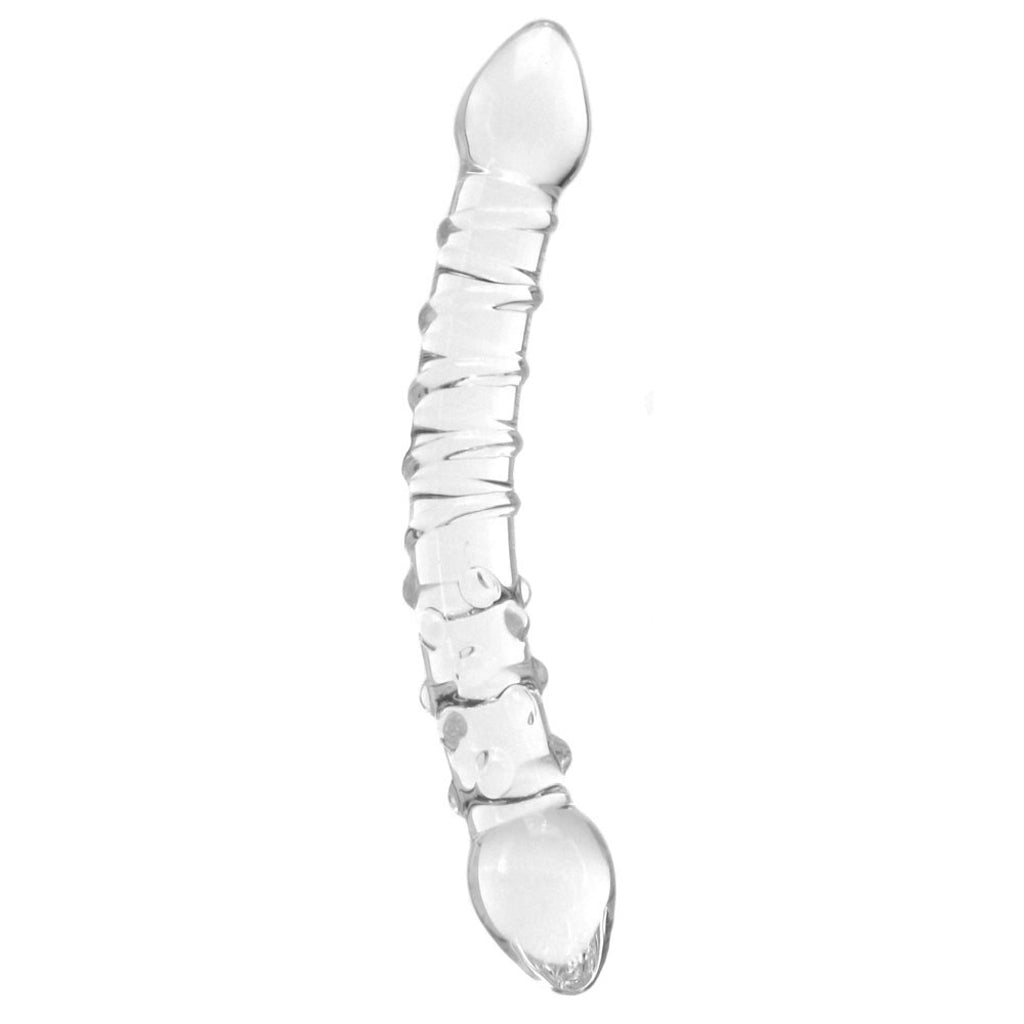 gläs Double Trouble Ridged Glass Dildo Dildo Sex Toys > Pyrex Glass Dildos