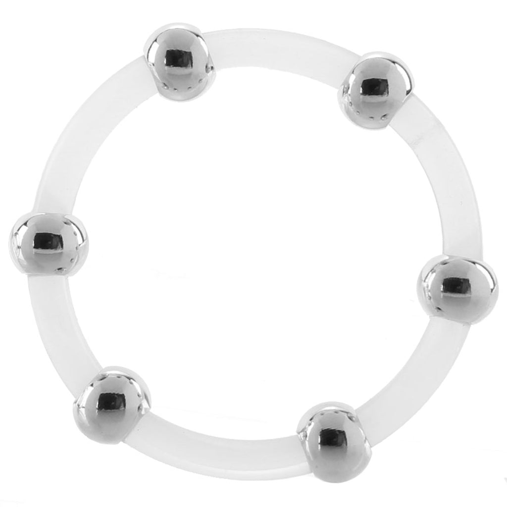 XL Steel Beaded Silicone Rings Cock Rings