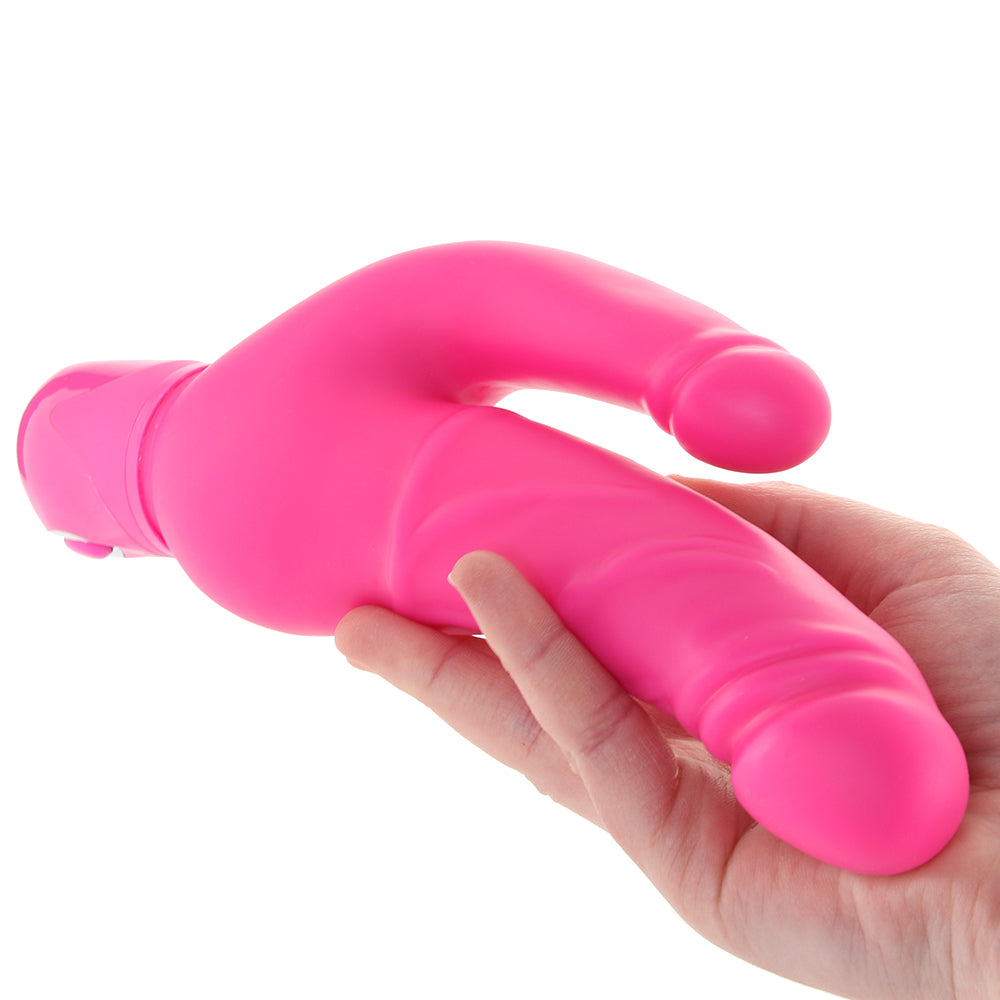 Bendie Stud Over & Under Vibe in Pink Vibrators > Double Penetration