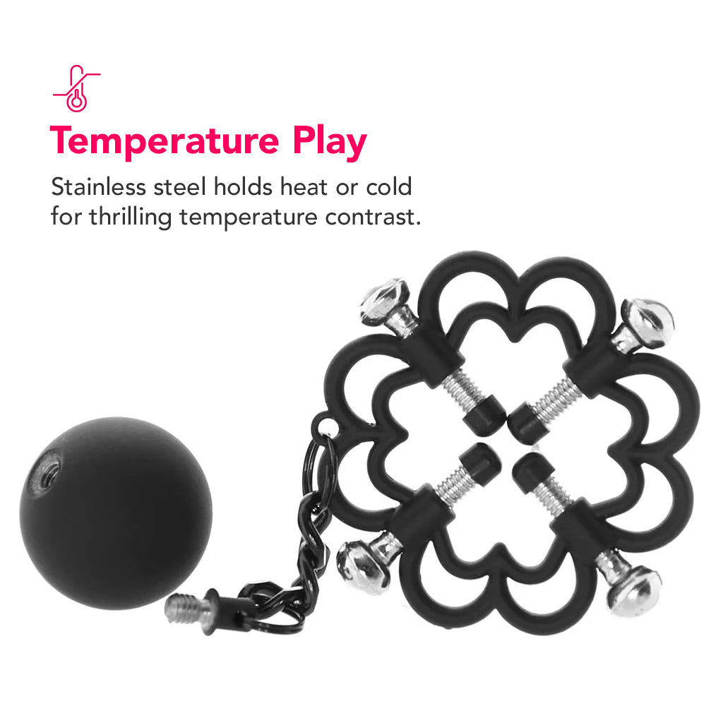 Nipple Grips 4-Point Weighted Nipple Press Clamps in Black Bondage and Fetish > Nipple Stimulators & Clamps