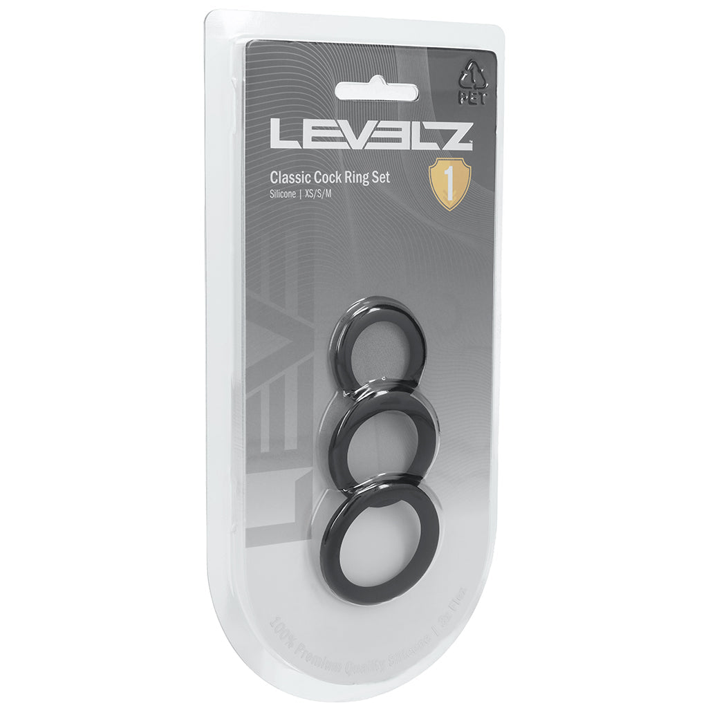 LEVELZ 3 Piece Classic Cock Ring Set in XS-M Cock Rings