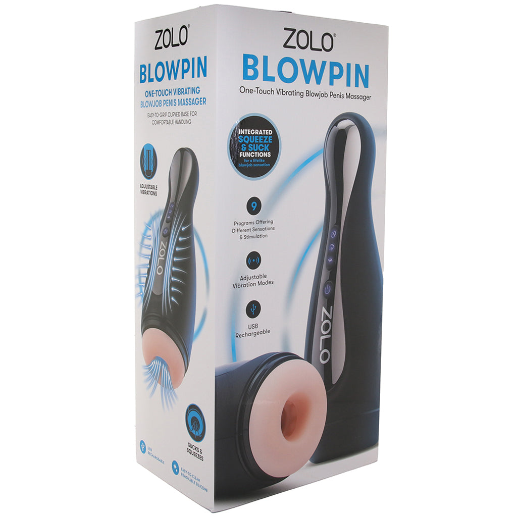 Zolo Blowpin One-Touch Vibrating Suction Stroker Male Masturbators > Auto Strokers