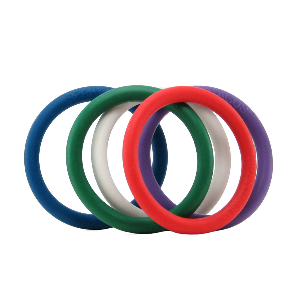 Rubber 1.25 Inch C-Ring 5 Pack in Rainbow Cock Rings