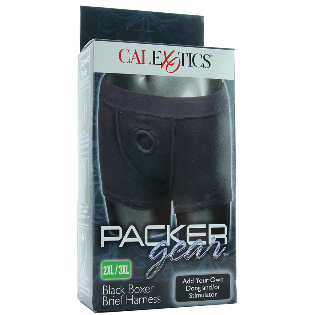Packer Gear Black Boxer Brief Harness in 2X/3X Dildo Sex Toys > Strap-On and Harnesses