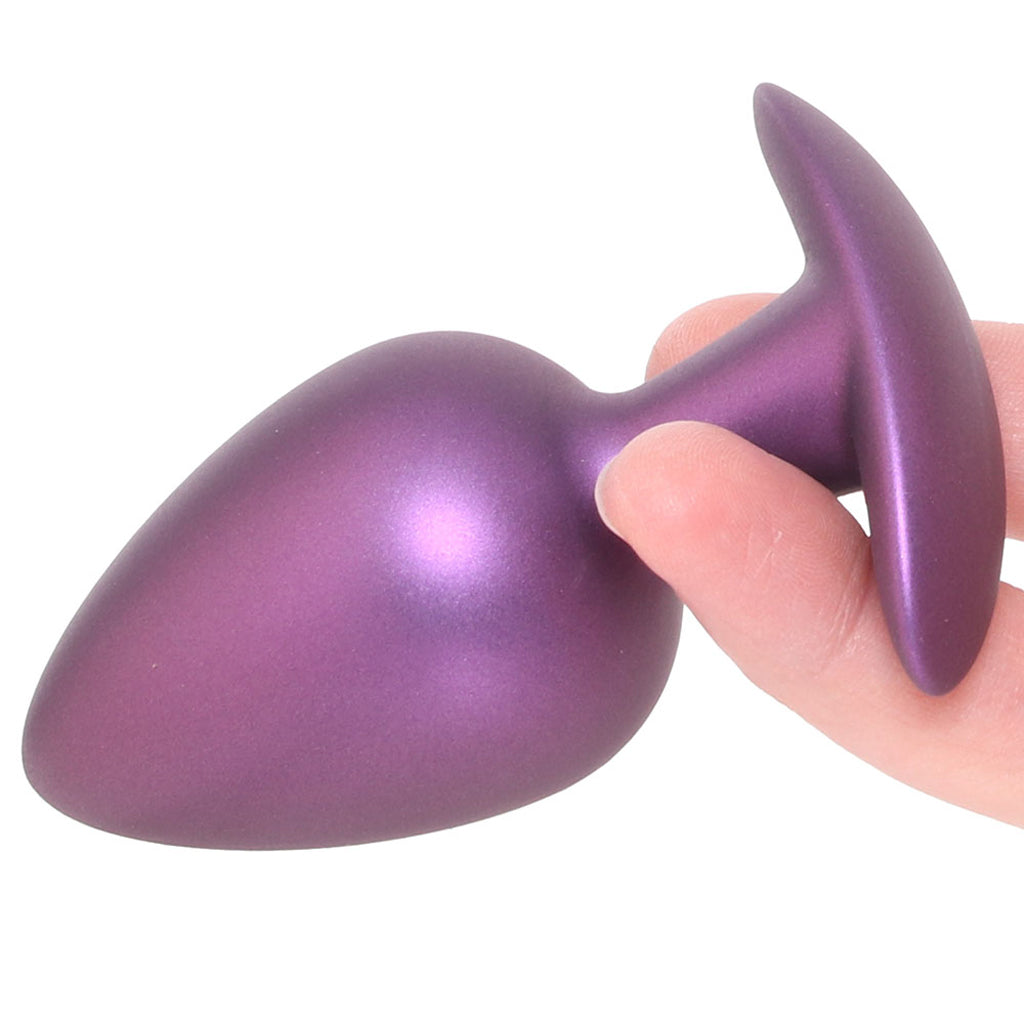 Ouch! Smooth Silicone 3.5 Inch Butt Plug in Metallic Purple Anal Sex Toys > Butt Plugs