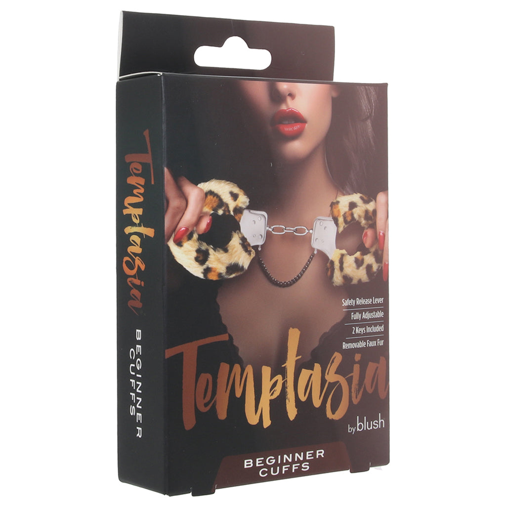 Temptasia Beginner Fuzzy Cuffs in Leopard Bondage and Fetish > Wrist and Ankle Cuffs