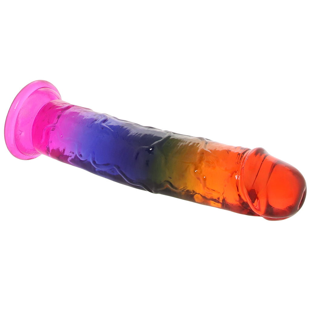 Crystal Jellies 8.5 Inch Classic Dildo in Rainbow Dildo Sex Toys > Realistic Dildos