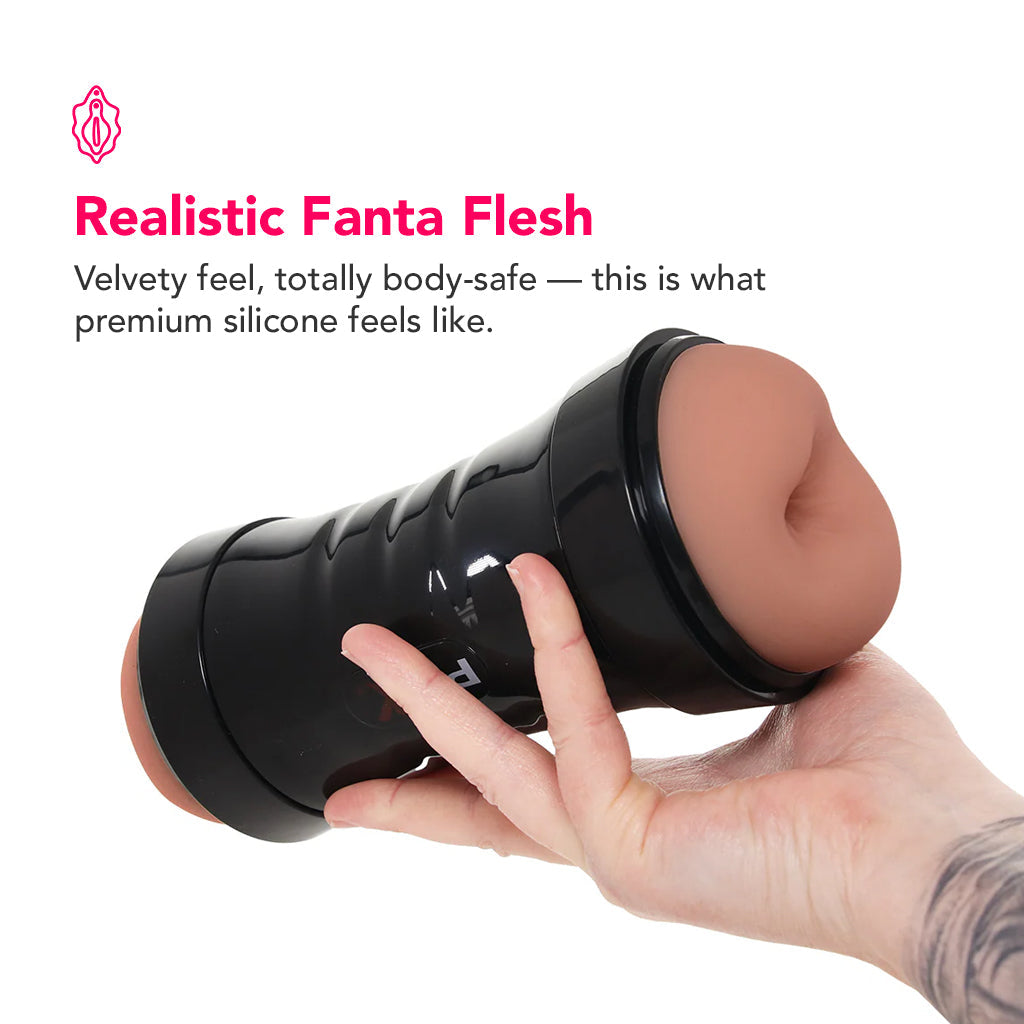 PDX Wet Pussies Super Flip-A-Pussy Over Stroker in Brown Male Masturbators > Pocket Strokers