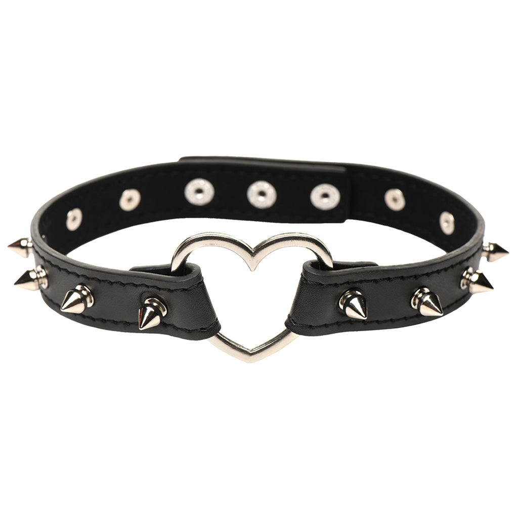 Master Series Spiked Heart Choker in Black Bondage and Fetish > Tools & Accessories