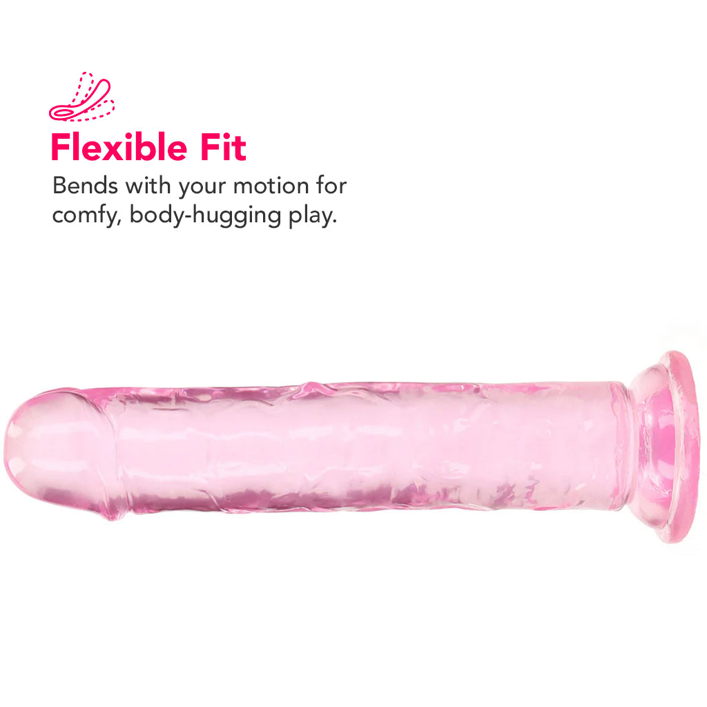 RealRock Crystal Clear Jelly 7 Inch Dildo in Pink Dildo Sex Toys > Realistic Dildos