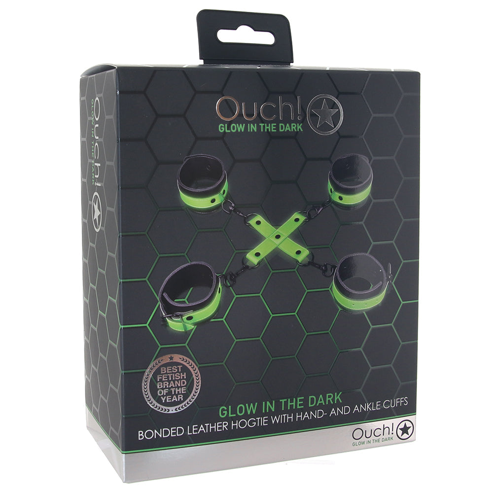 Ouch! Glow In The Dark Hand & Ankle Cuffs with Hogtie Bondage and Fetish > Wrist and Ankle Cuffs