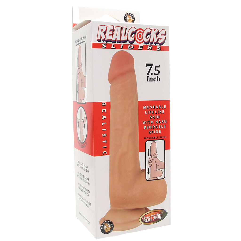 Real Cocks 7.5 Inch Realistic Sliders Dildo in Vanilla Dildo Sex Toys > Realistic Dildos