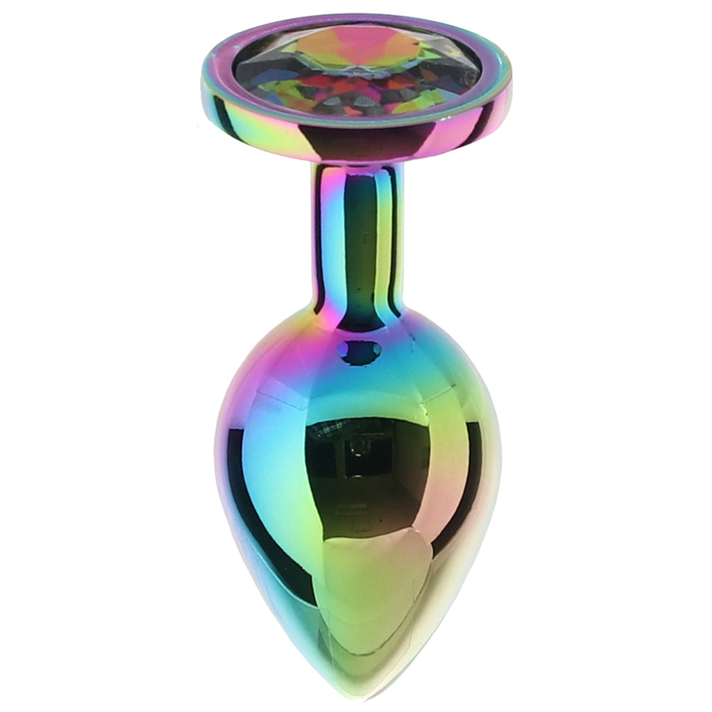 Rear Assets Round Gem Metal Plug Kit in Rainbow Anal Sex Toys > Butt Plugs
