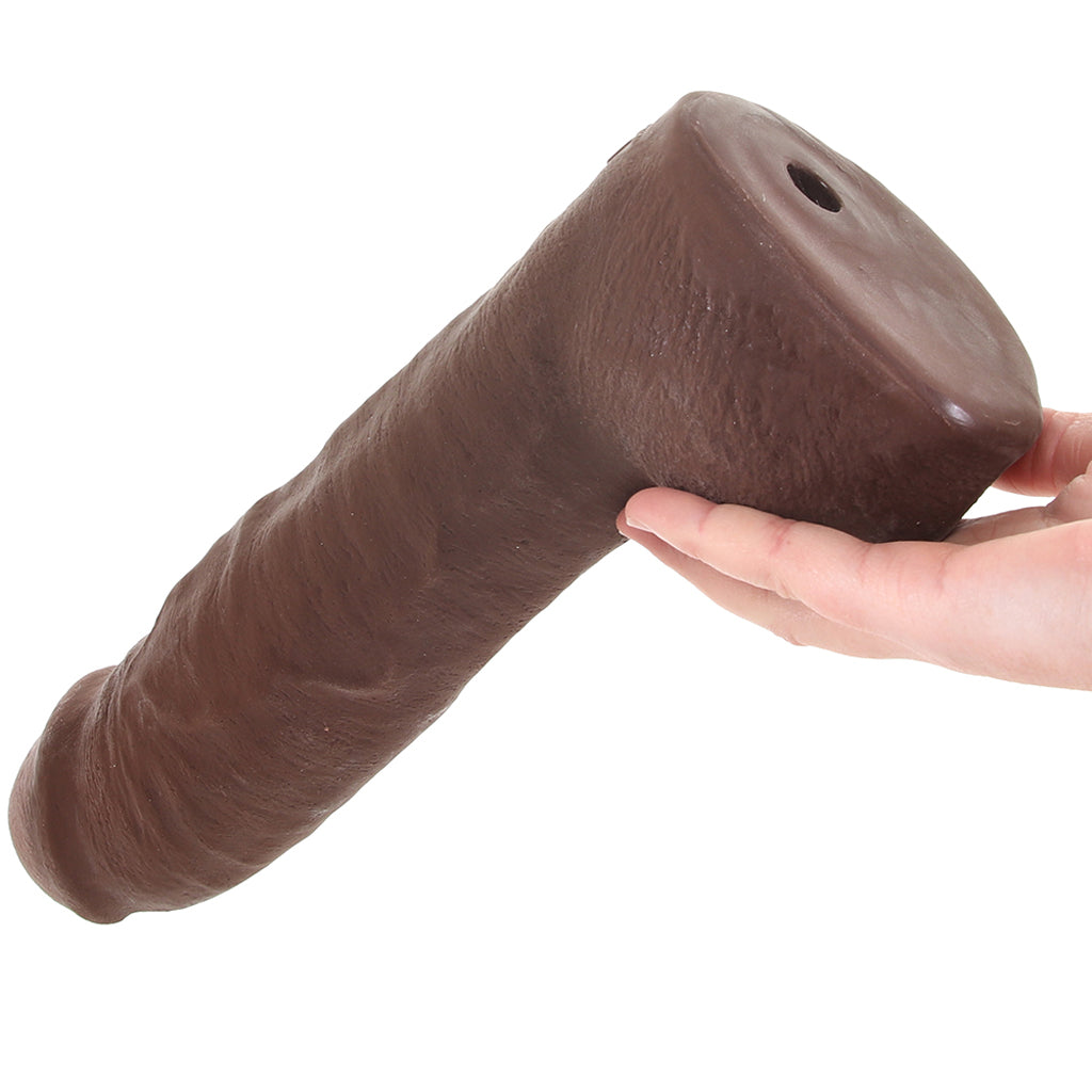 The Realistic 9 Inch Cock with Balls in Chocolate Dildo Sex Toys > Realistic Dildos