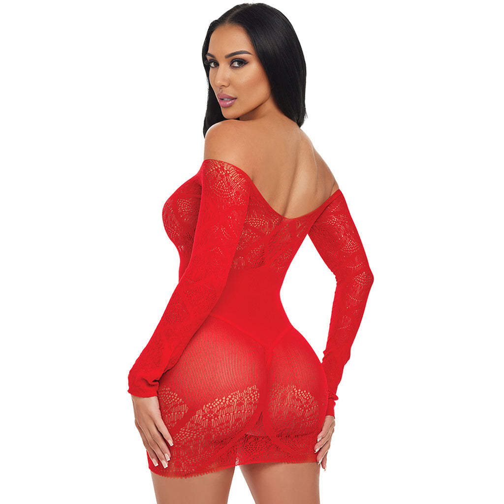 Scarlet Seduction Lace & Mesh Dress Lingerie > Lingerie