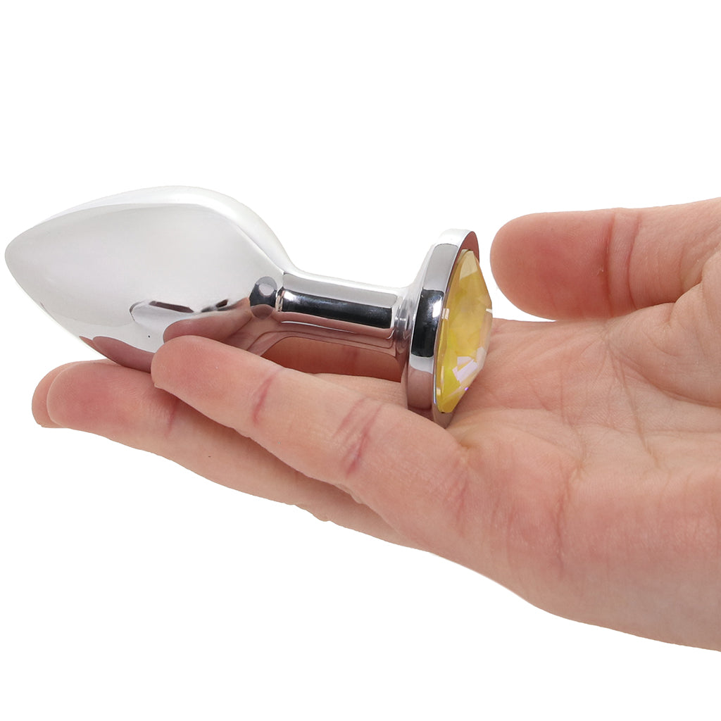 Rear Assets Medium Yellow Gem Plug Anal Sex Toys > Butt Plugs