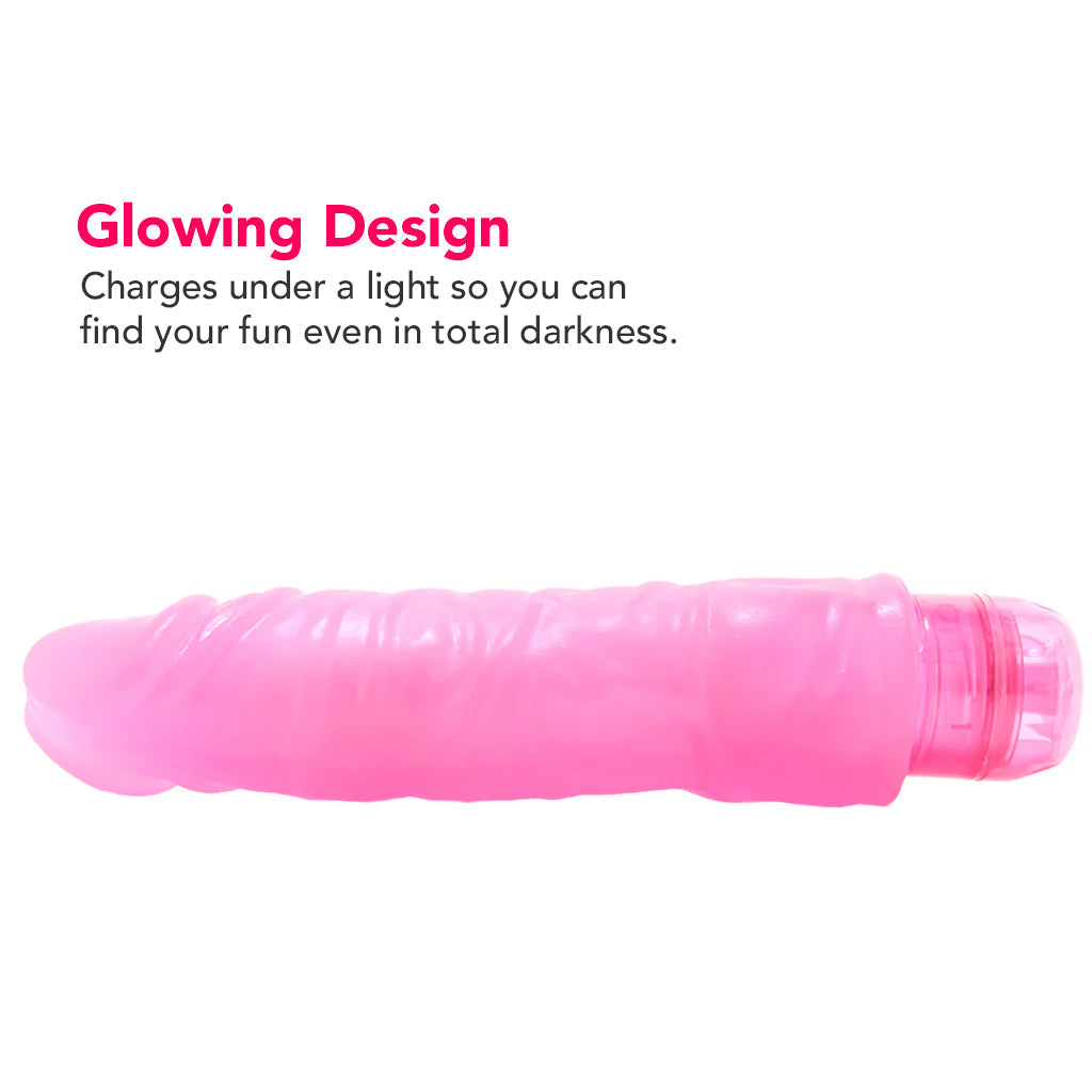 Glow Dicks 9 Inch The Drop Vibe in Pink Vibrators > Realistic Vibrator Dildos