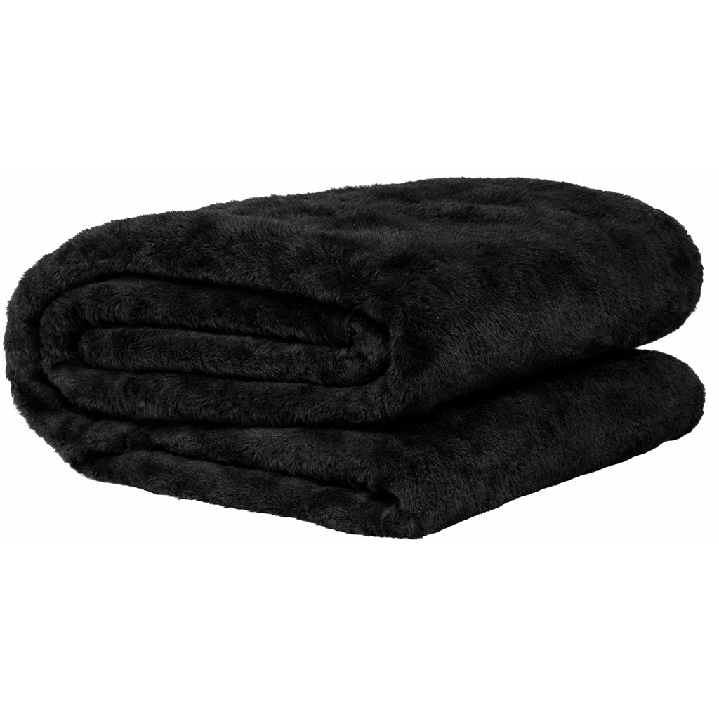 Fascinator Queen Faux Fur Throw in Black Bondage and Fetish > Tools & Accessories