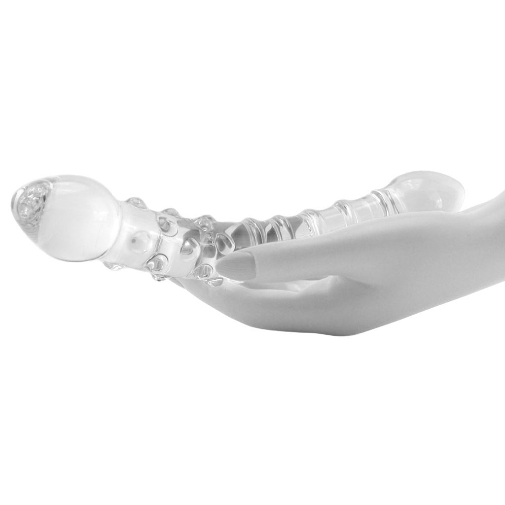 gläs Double Trouble Ridged Glass Dildo Dildo Sex Toys > Pyrex Glass Dildos