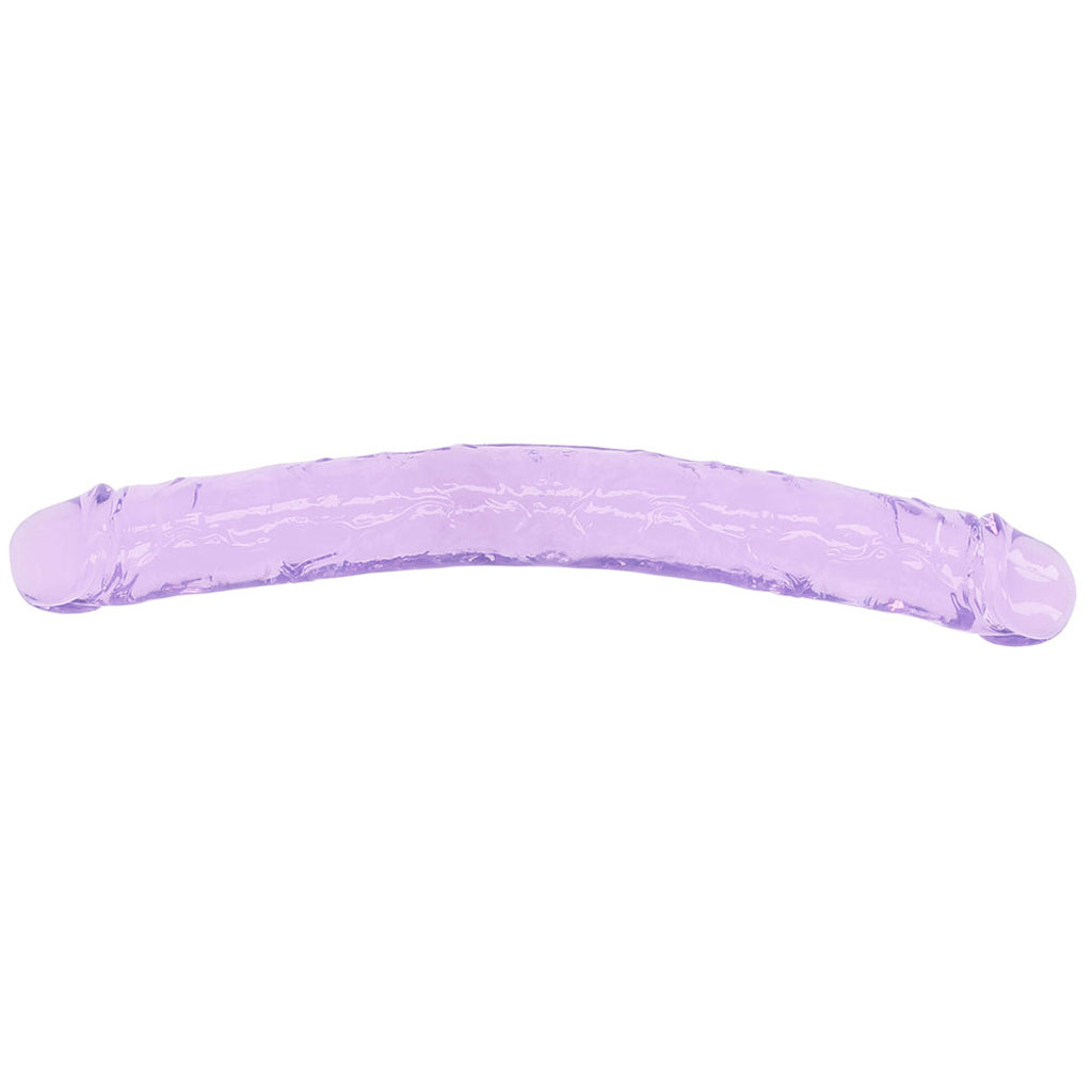 RealRock Crystal Clear Jelly 13 Inch Double Dildo in Purple Dildo Sex Toys > Double Ended Dildos