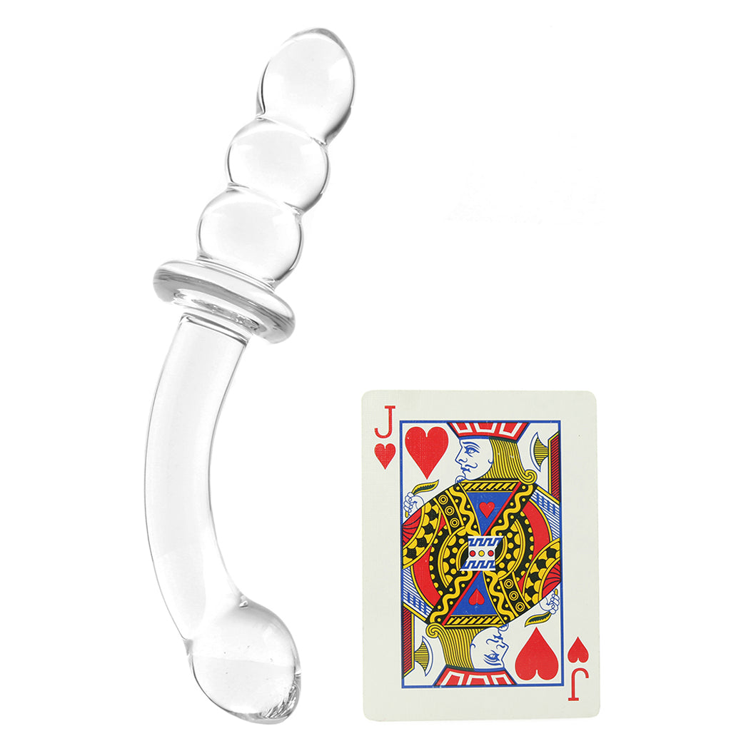 gläs 8 Inch Ribbed G-Spot Glass Dildo Dildo Sex Toys > G-Spot Dildos
