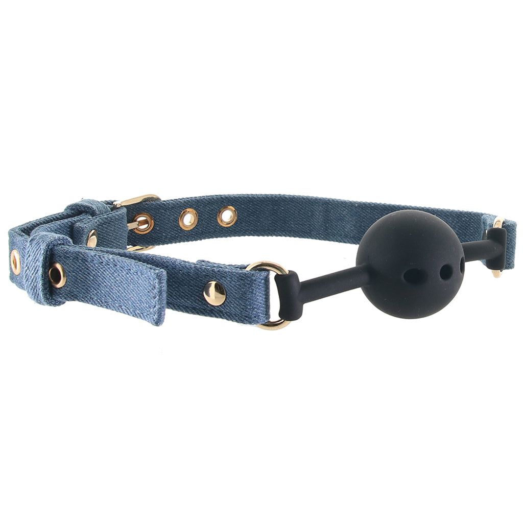 Ride 'Em Denim Ball Gag Bondage and Fetish > Ball Gags & Mouth Restraints