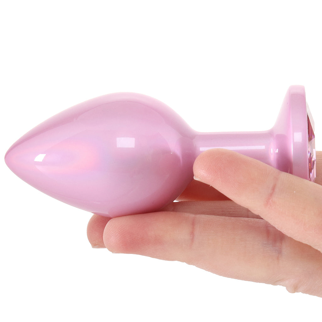 Rear Assets Pink Metal Butt Plug in Medium Anal Sex Toys > Butt Plugs