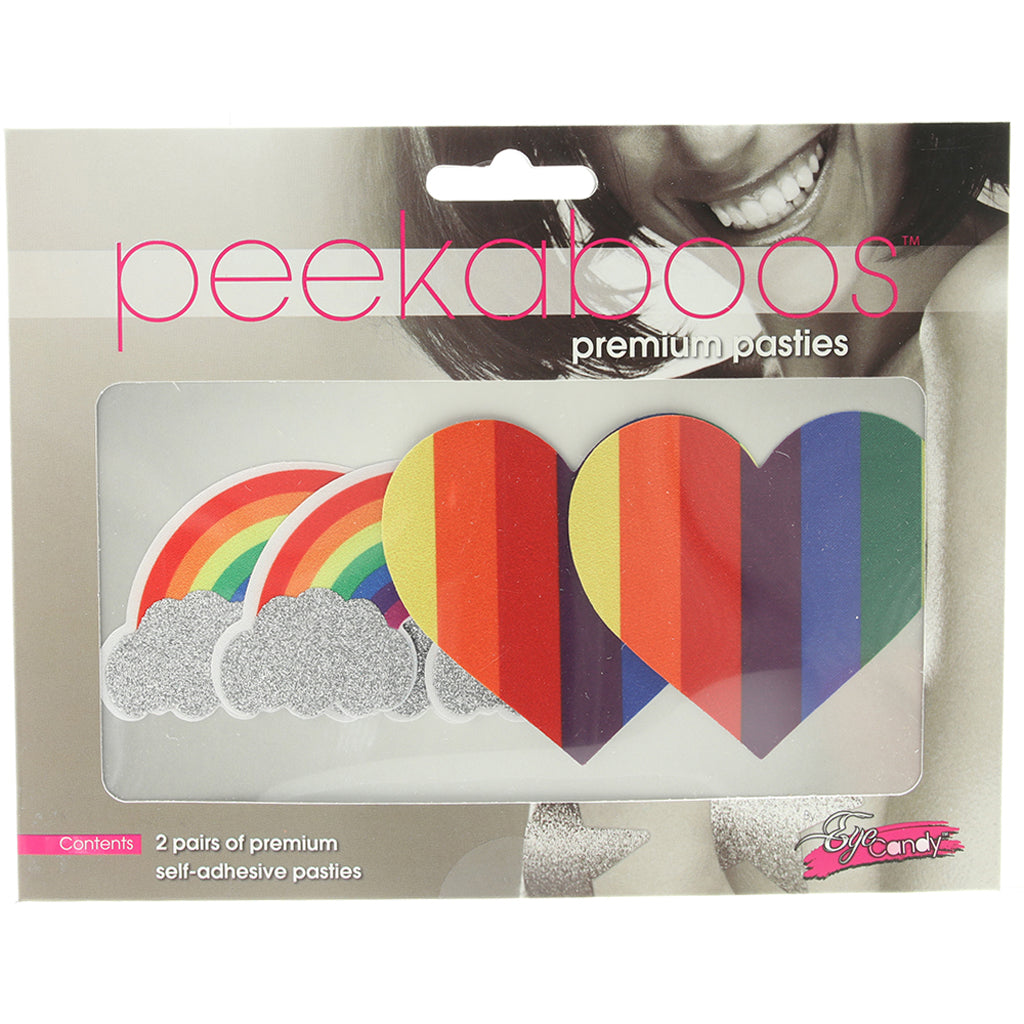 Pride Glitter Rainbows & Hearts Nipple Pasties Lingerie > Accessories