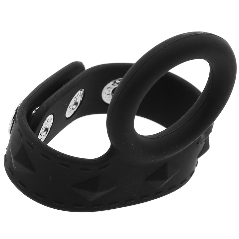 Blue Line Silicone Duo Snap Cock & Ball Ring Cock Rings