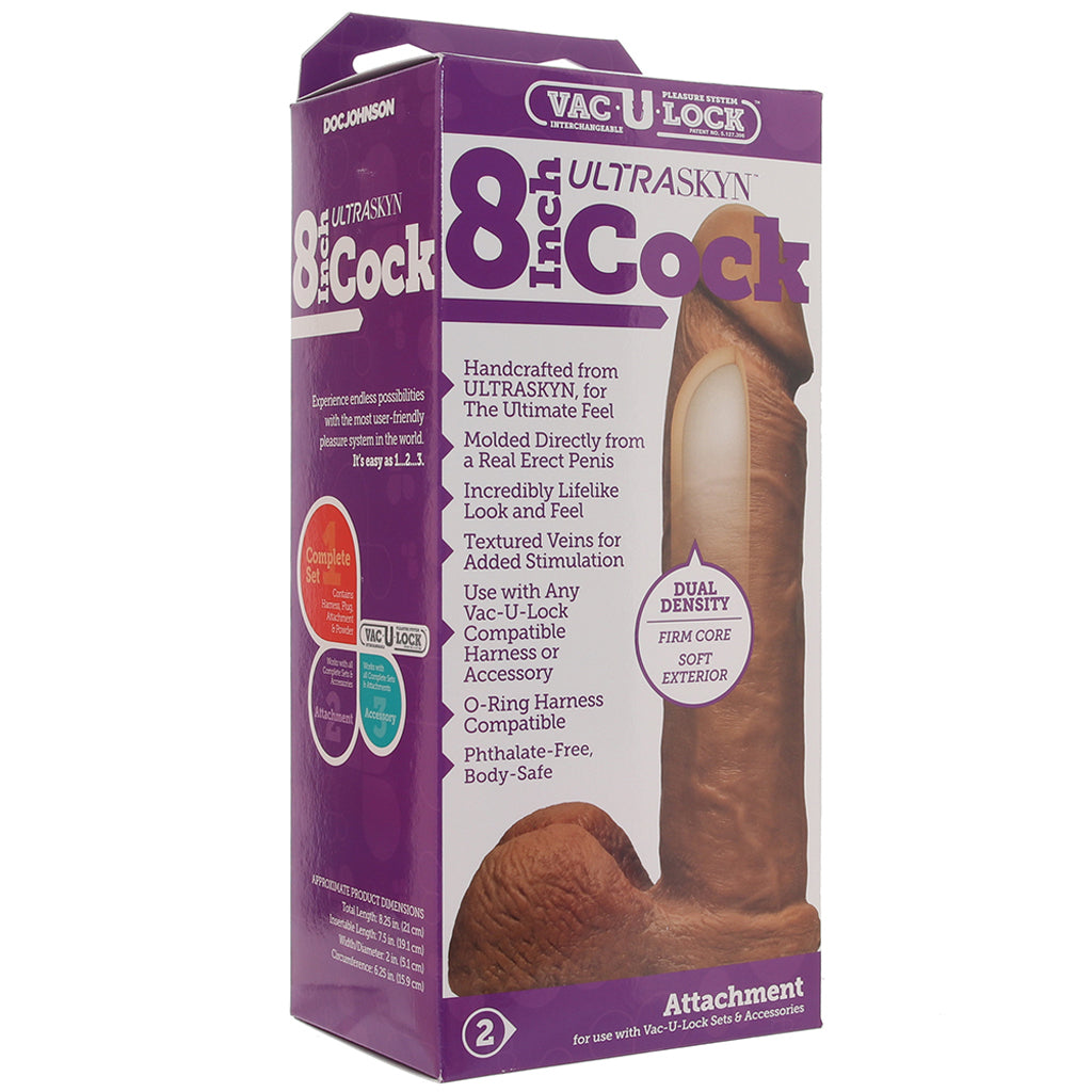 8 Inch ULTRASKYN Vac-U-Lock Cock in Brown Dildo Sex Toys > Realistic Dildos