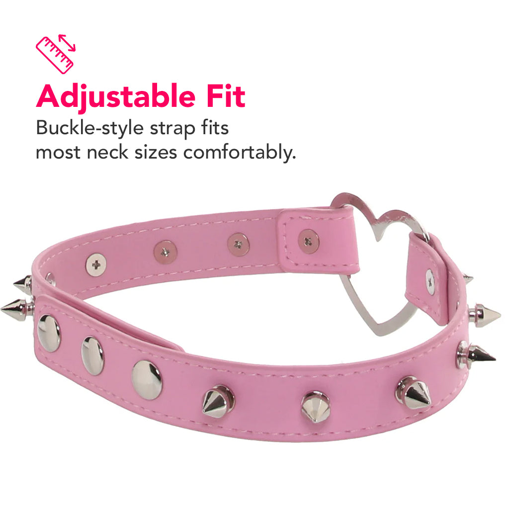 Master Series Spiked Heart Choker in Pink Bondage and Fetish > Tools & Accessories