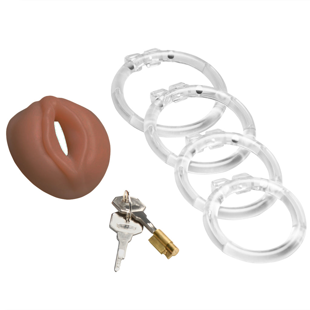 Master Series Pussy Chastity Cage in Tan Bondage and Fetish > Cock and Ball Devices