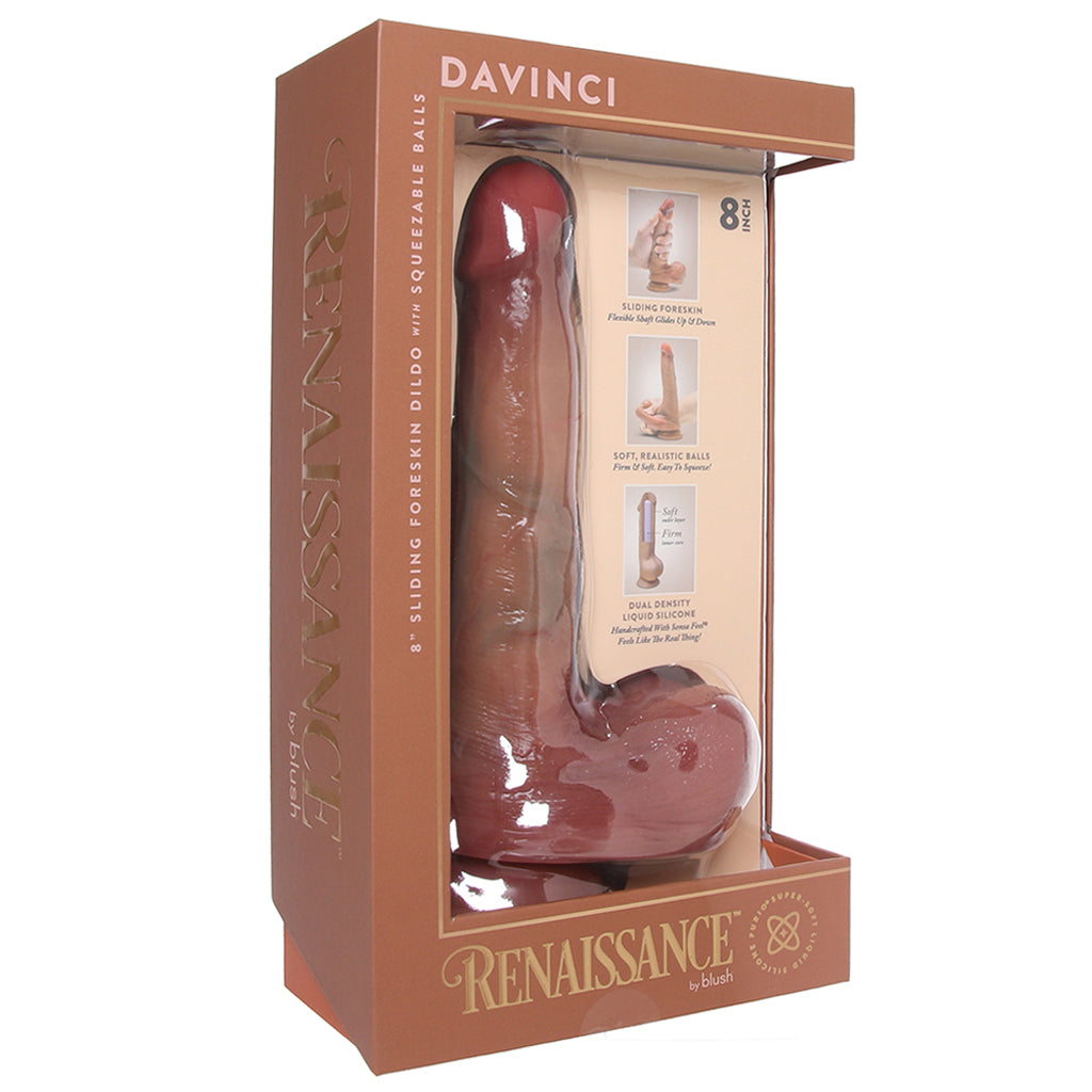 Renaissance DaVinci 8 Inch Sliding Foreskin Dildo in Tan Dildo Sex Toys > Realistic Dildos