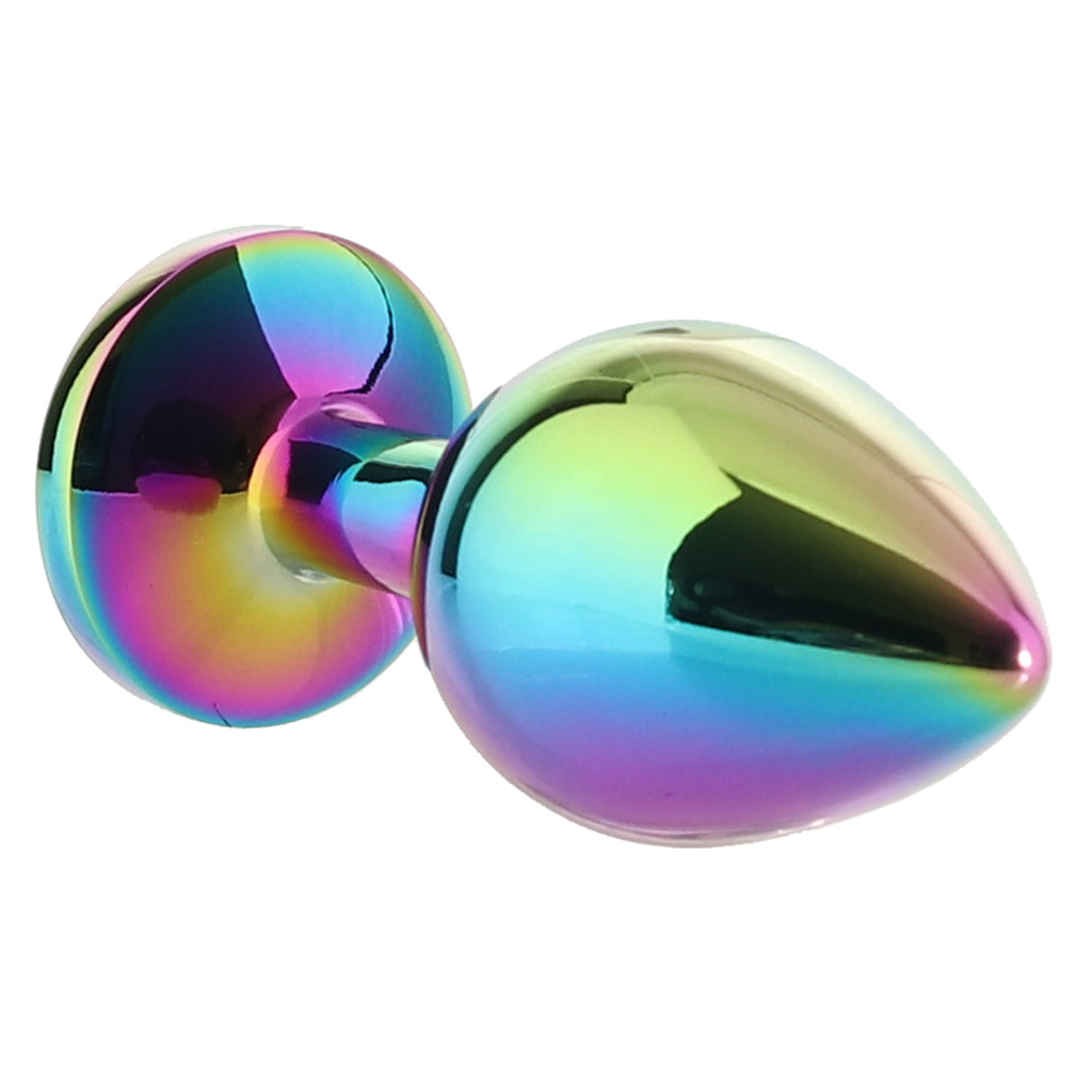Rear Assets Round Gem Metal Plug Kit in Rainbow Anal Sex Toys > Butt Plugs