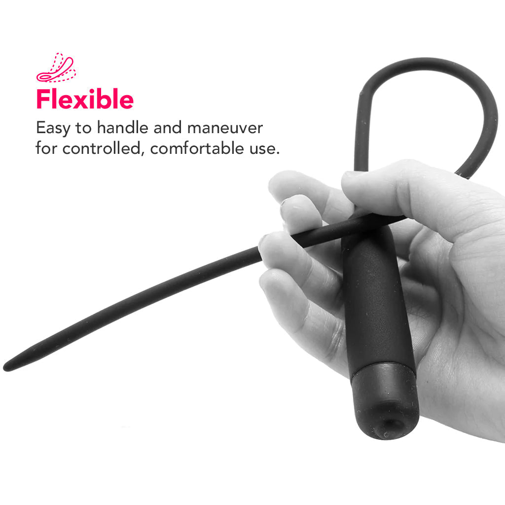 Ouch! Vibrating Extra Long Silicone Urethral Sound Bondage and Fetish > Cock and Ball Devices