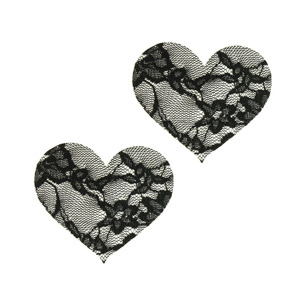 Peekaboos Satin & Lace Heart Pasties Lingerie > Accessories