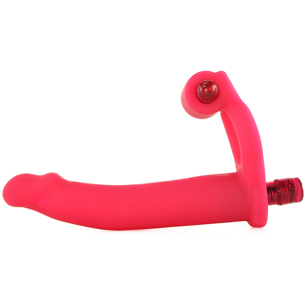 Double Penetrator Silicone Studmaker Cock Ring in Pink Vibrators > Double Penetration