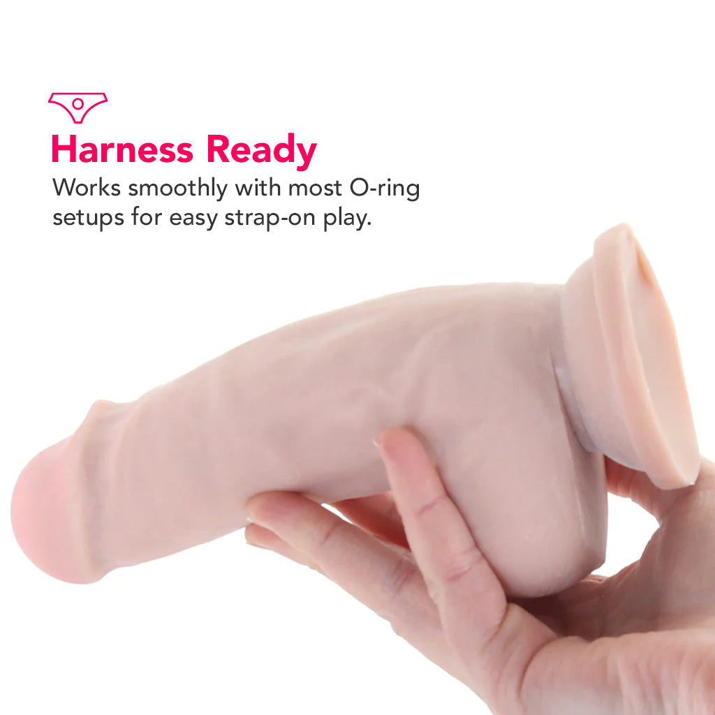 Dr. Skin Plus 7 Inch Girthy Poseable Dildo in Vanilla Dildo Sex Toys > Realistic Dildos