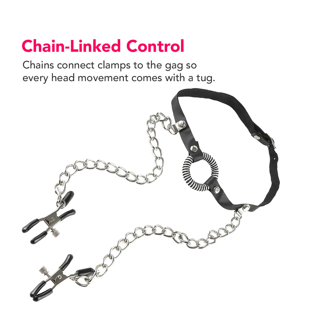 Fetish Fantasy Ltd O-Ring Gag & Nipple Clamps Bondage and Fetish > Nipple Stimulators & Clamps