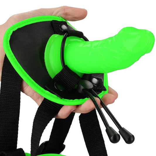 Ouch! Glow In The Dark Harness with Silicone Dildo Dildo Sex Toys > Strap-On and Harnesses