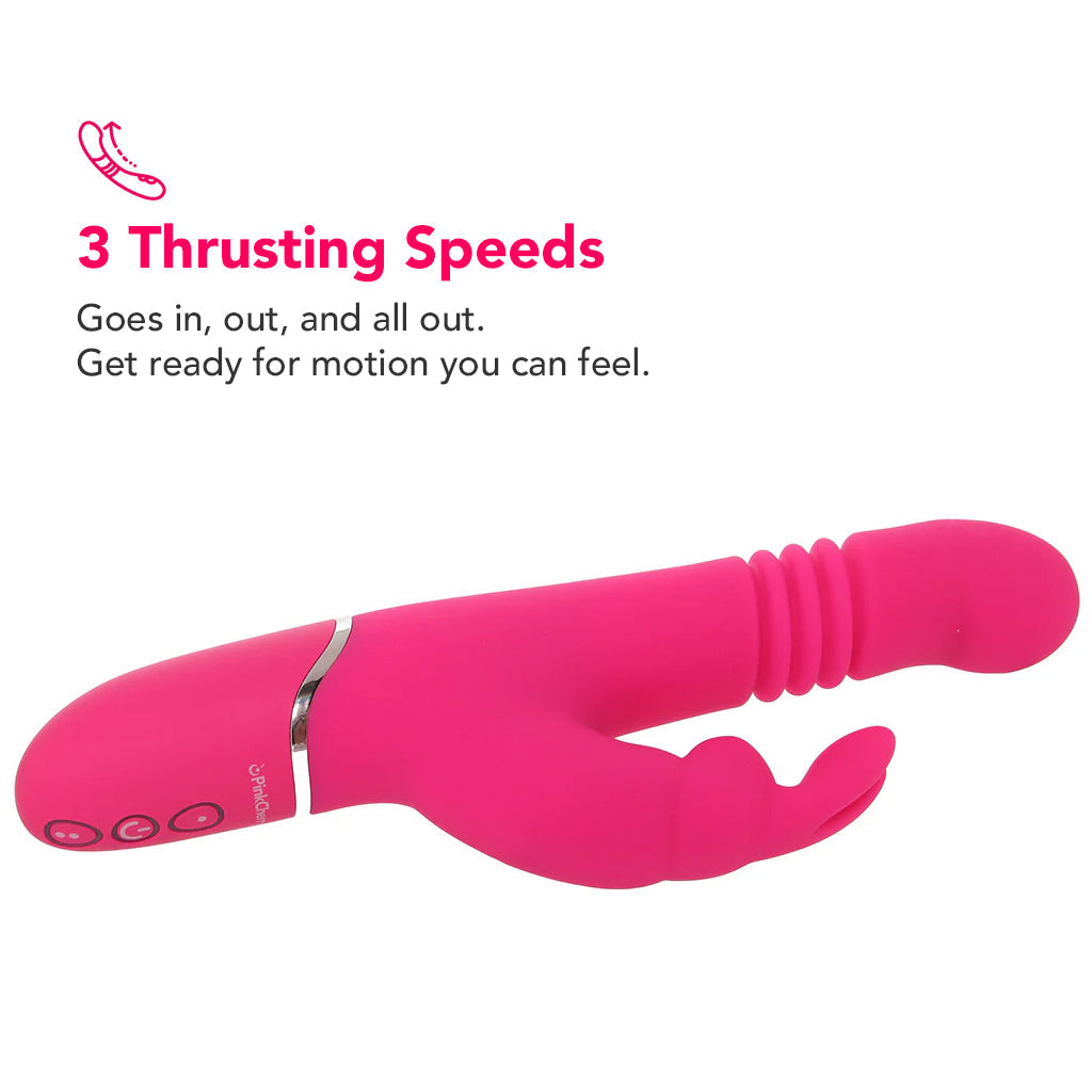 PinkCherry Thrusting Rabbit Vibe in Pink Vibrators > Rabbit Vibrators