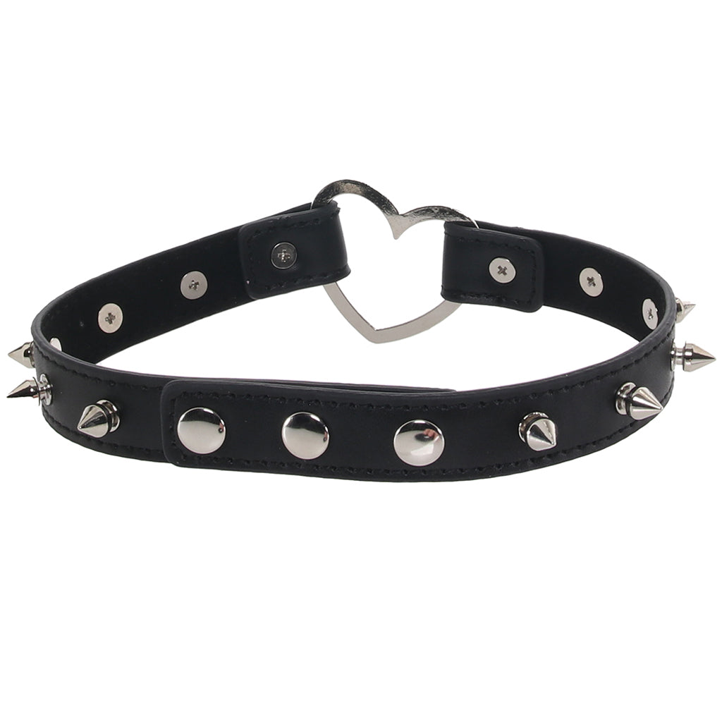 Master Series Spiked Heart Choker in Black Bondage and Fetish > Tools & Accessories