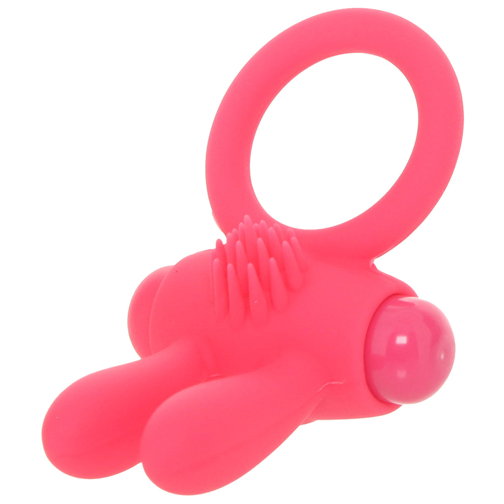 Neon Rabbit Vibrating Cock Ring in Pink Cock Rings