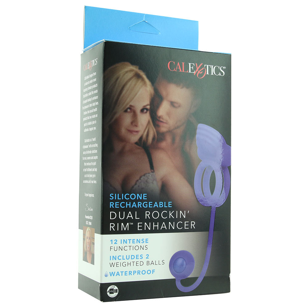 Dual Rockin' Rim Enhancer Cock Ring in Blue Cock Rings