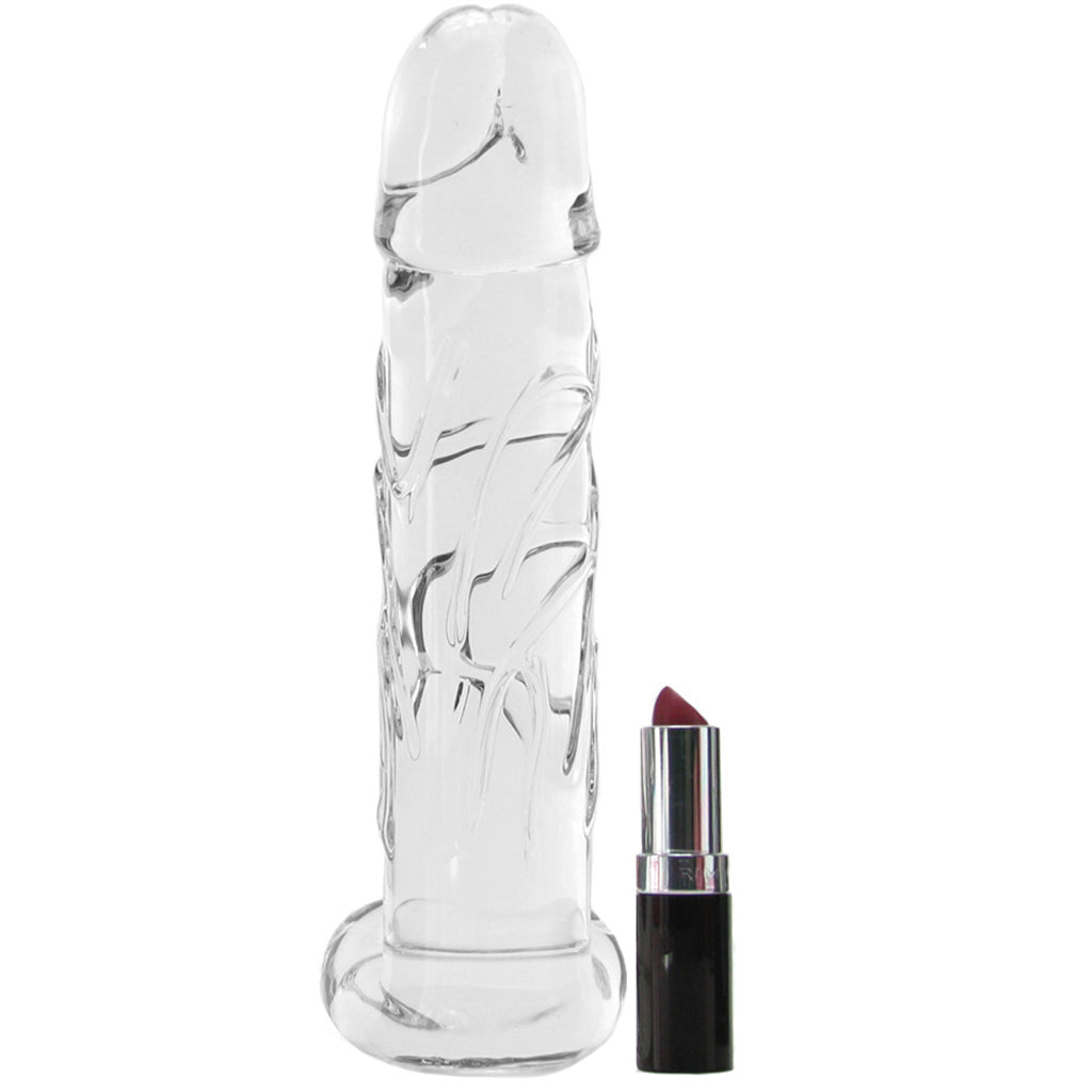Blown Large Realistic Glass Dildo in Clear Dildo Sex Toys > Pyrex Glass Dildos